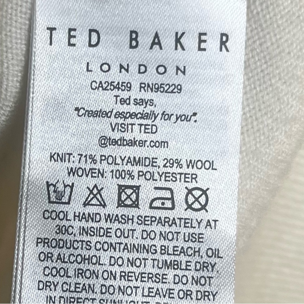 Ted Baker London Houndstooth zip up bomber sweater jacket full zip size 1 US 4 - Picture 10 of 10